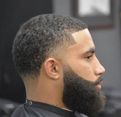 fade with beard black man